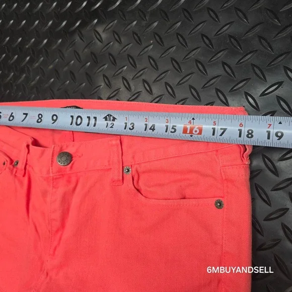 J.Crew Matchstick Jeans 33 Coral Pink Straight Leg Stretch Denim Pants 24642 - Picture 12 of 14